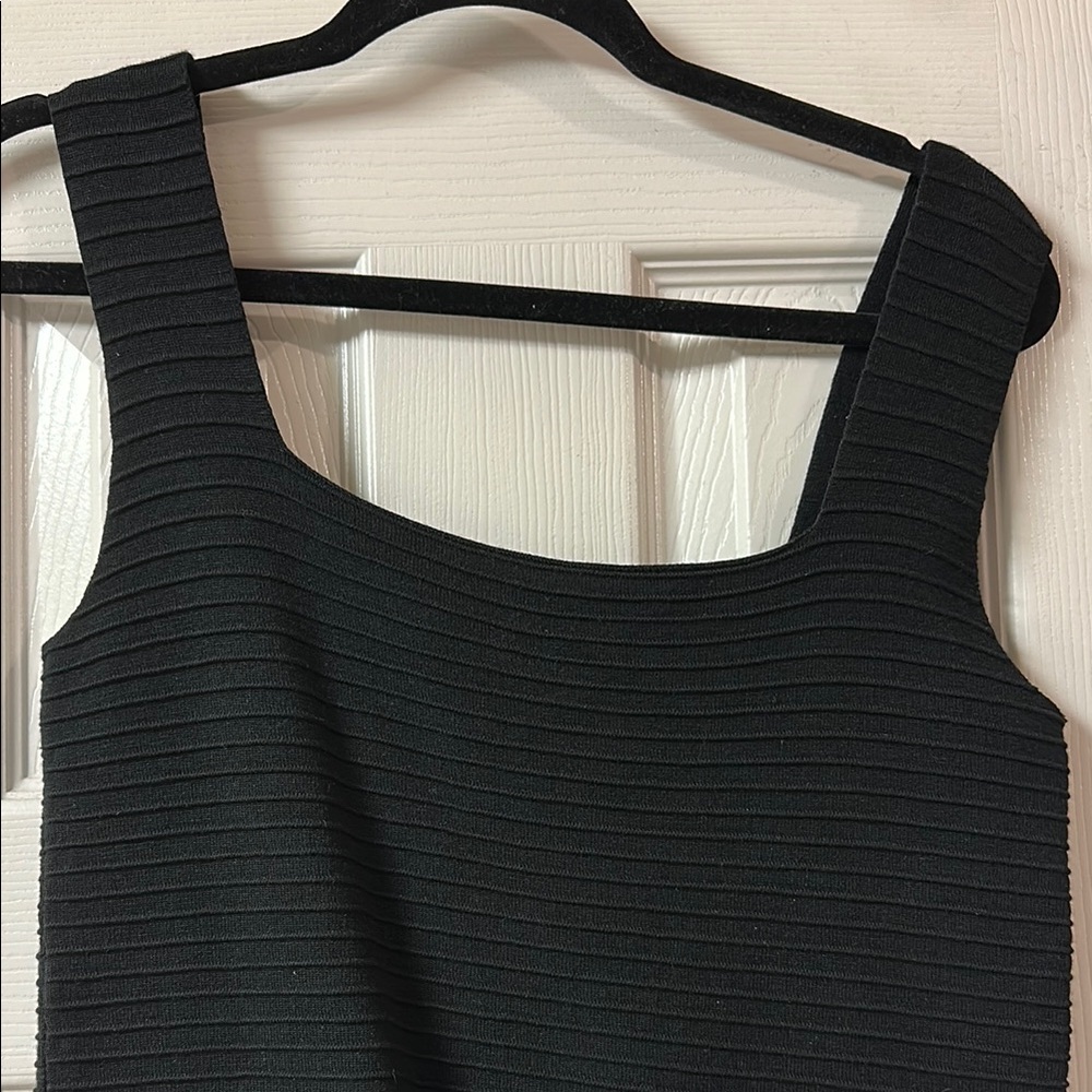 Amazon Black Ribbed Square-Neck Tank - Picture 2 of 3